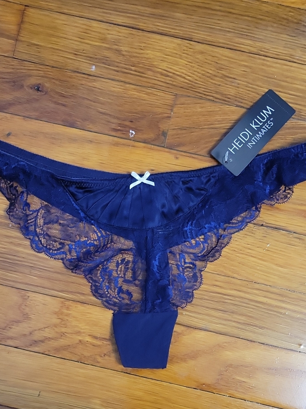 Heidi Klum Intimates Women's Navy Lace Bikini Panty